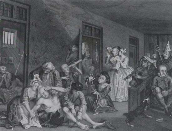 After William Hogarth The Rates Progress Plate 8 overall 16 x 17cm